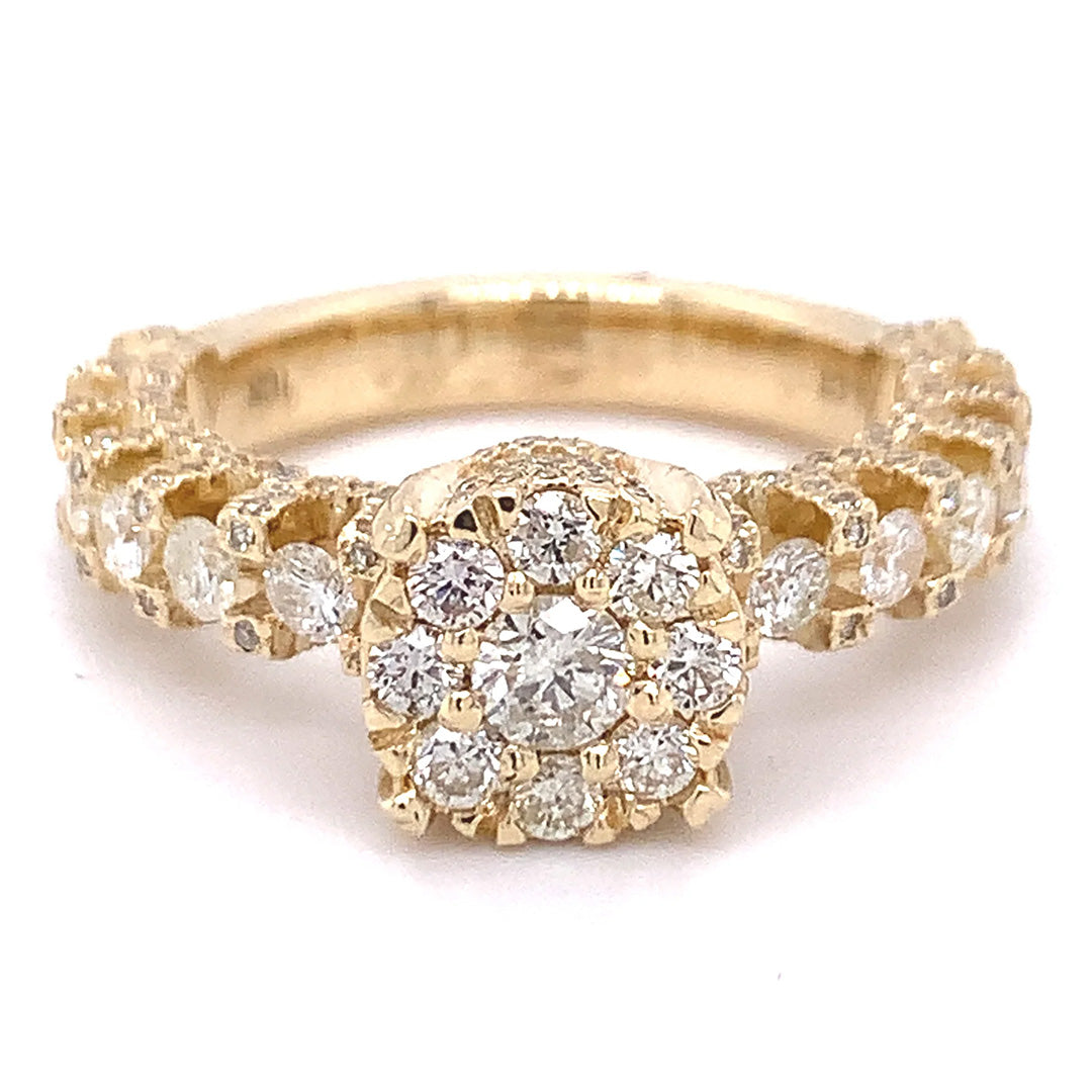 4.0ctw Round Full Diamond Queen Engagement Ring -JOSHINY