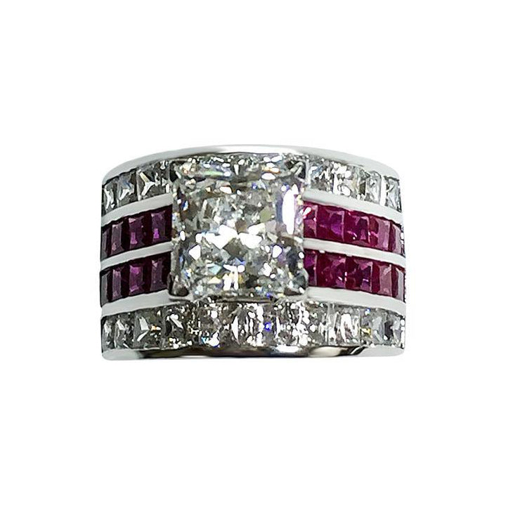 4.0ctw Channel Set Ruby Ring -JOSHINY