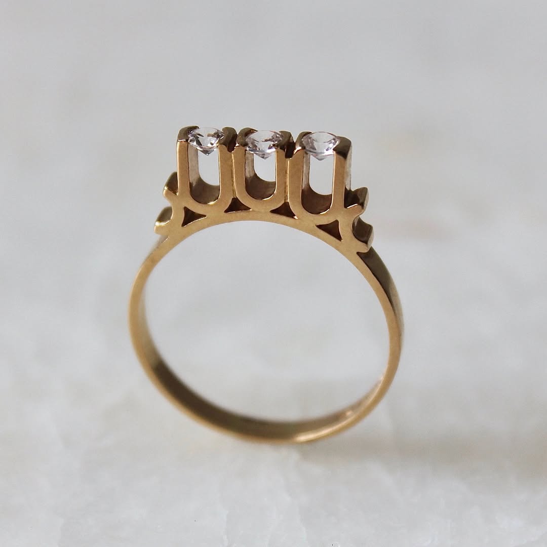 0.31ctw Three Gemstone Vintage Ring-JOSHINY