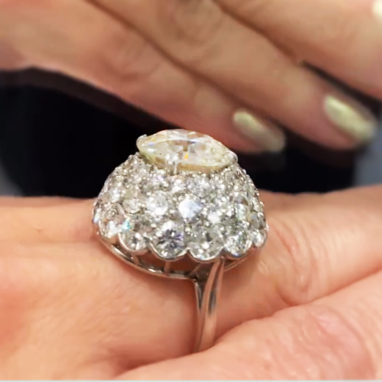Elegant 8 ctw Round Cut White Gemstone Sweet Cake Engagement Ring -JOSHINY