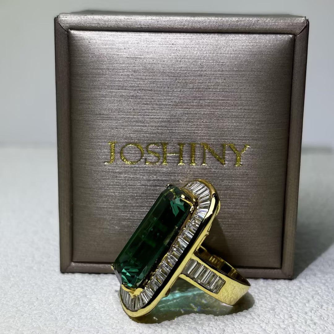 15.33Ctw Brilliant Emerald Baguette Luxury Ring-JOSHINY