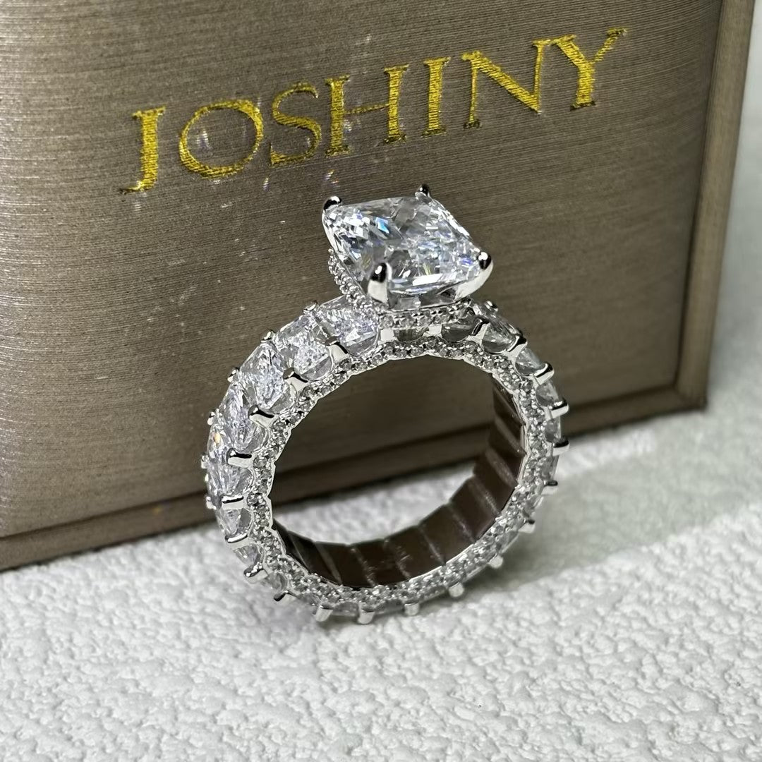 7ct Radiant Cut Luxury Set Engagement Ring -JOSHINY
