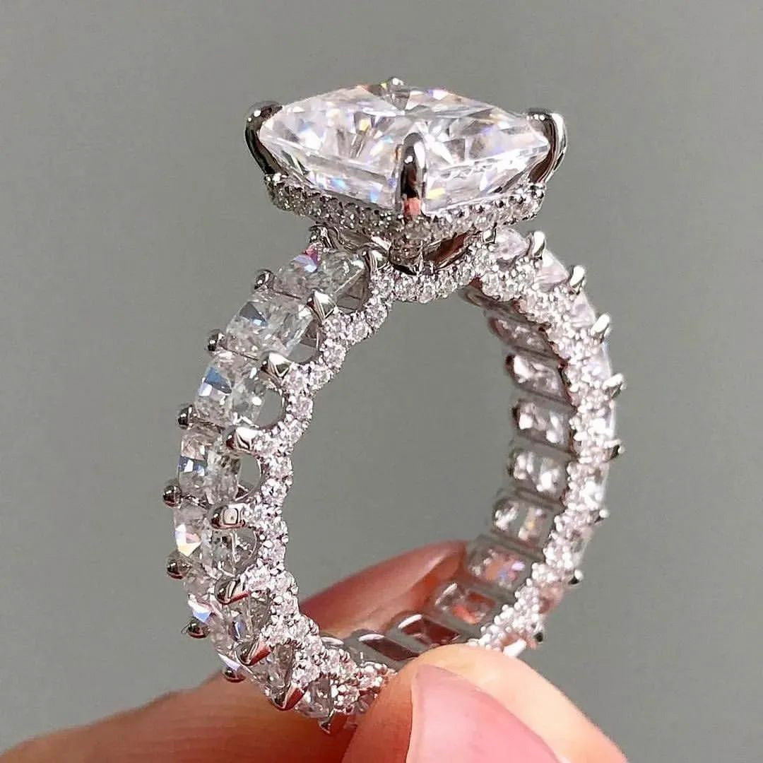 7ct Radiant Cut Luxury Set Engagement Ring -JOSHINY