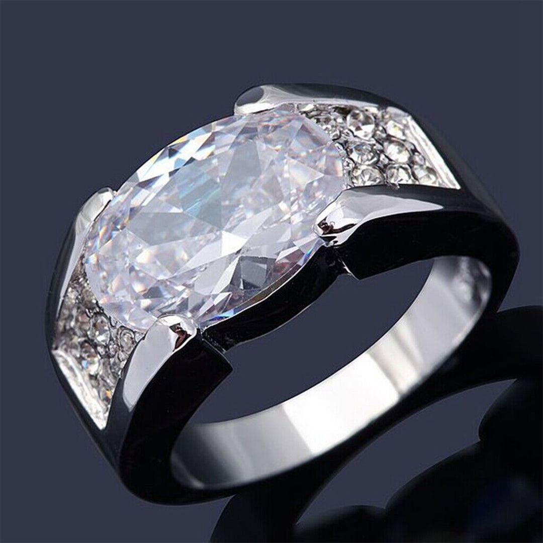 6.0ctw Oval Cut Stuff Set Fashionable Anniversary Ring -JOSHINY