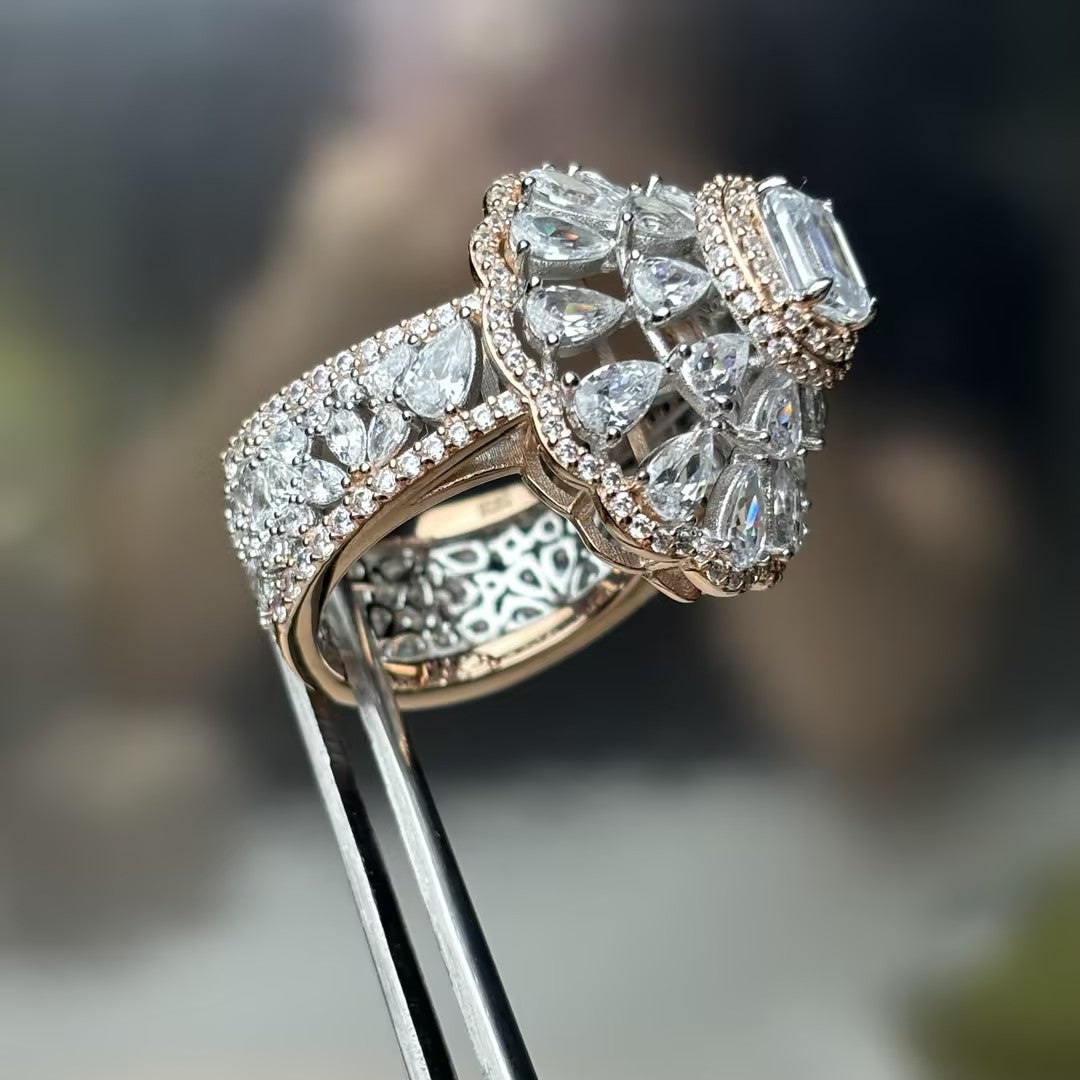 3.0ctw Multi-Cut Sexy Gemstone Rose Gold Ring -JOSHINY