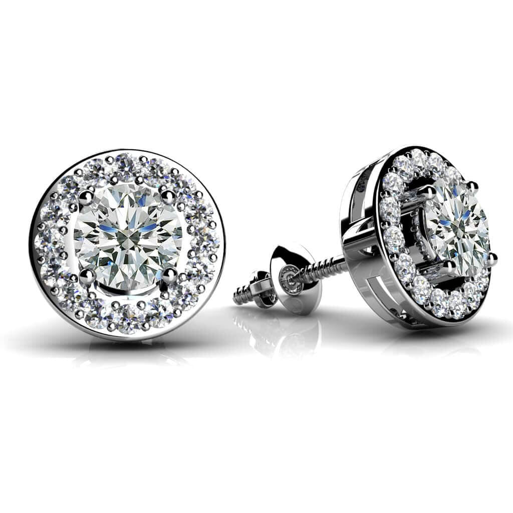 4ctw Fashion Round Gemstone Stud Earrings -JOSHINY