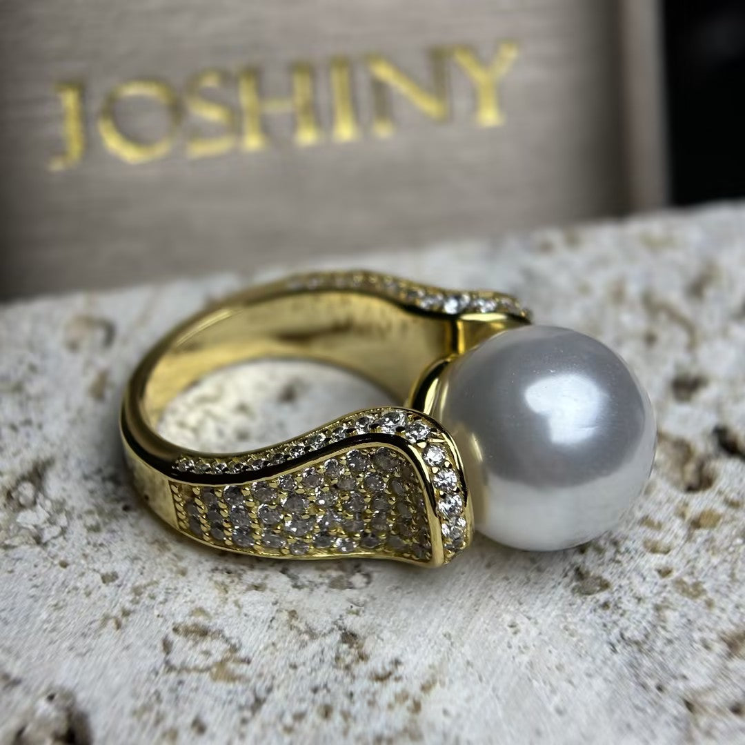 Stunning pearl and gemstone ring-JOSHINY