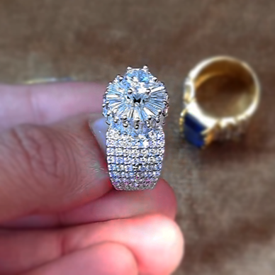 Classic 4 ctw Round Cut White Gemstone Engagement Ring -JOSHINY