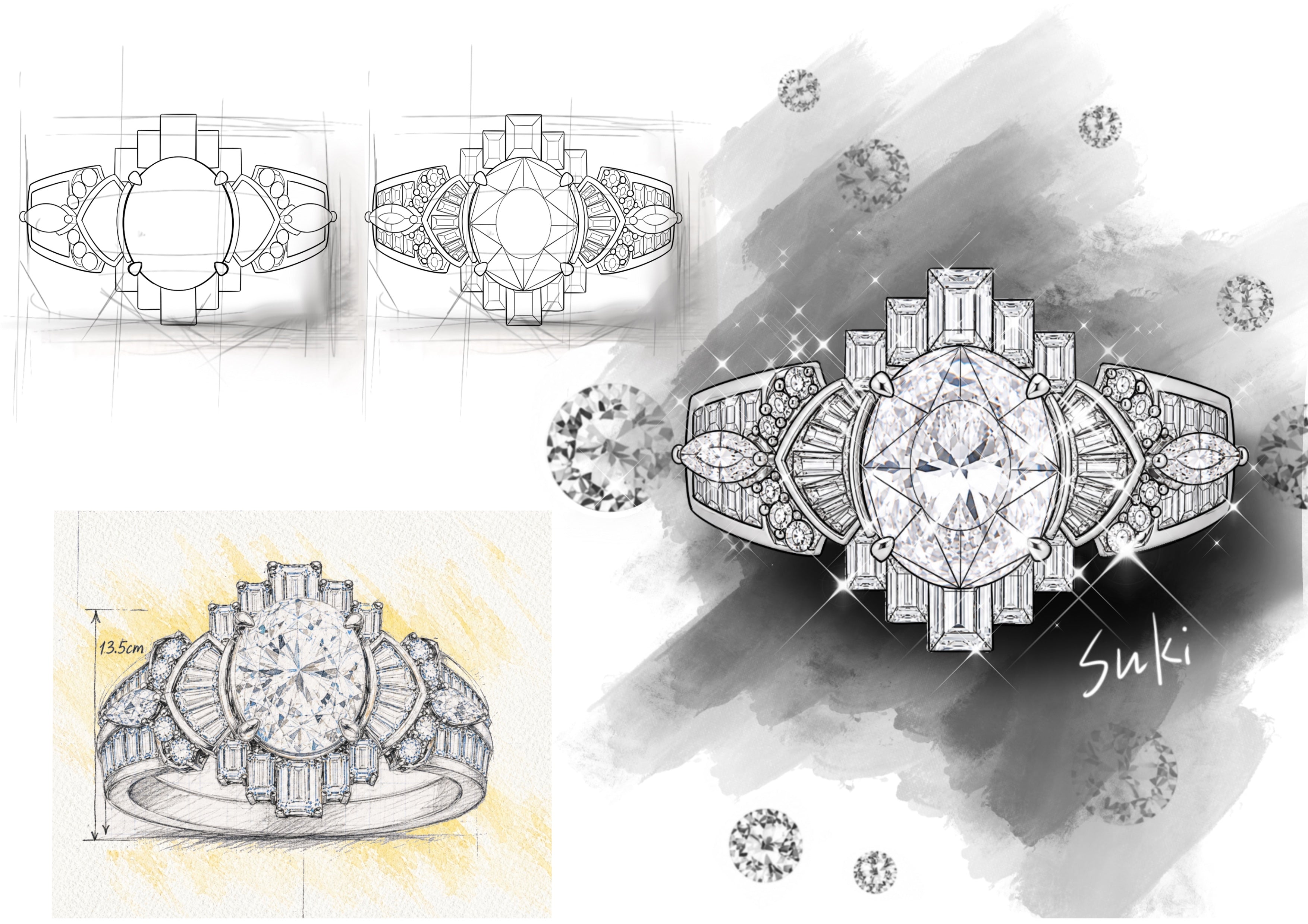 3CTW Oval Cut White Cubic Zirconia Delicate 925 Sterling Silver Engagement Ring-Joshiny