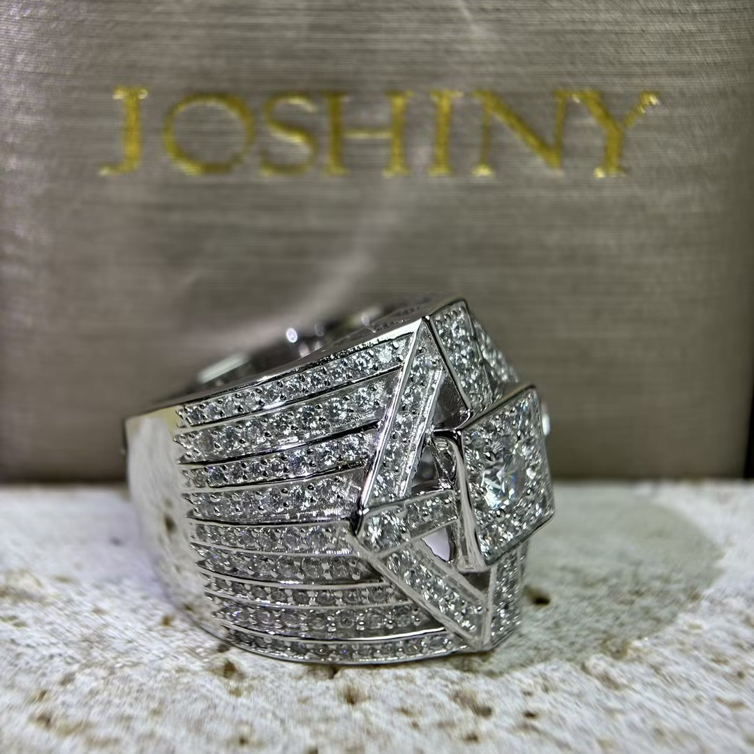 4.85Ctw Round Cut Men's Gemstone Engagement Ring-JOSHINY