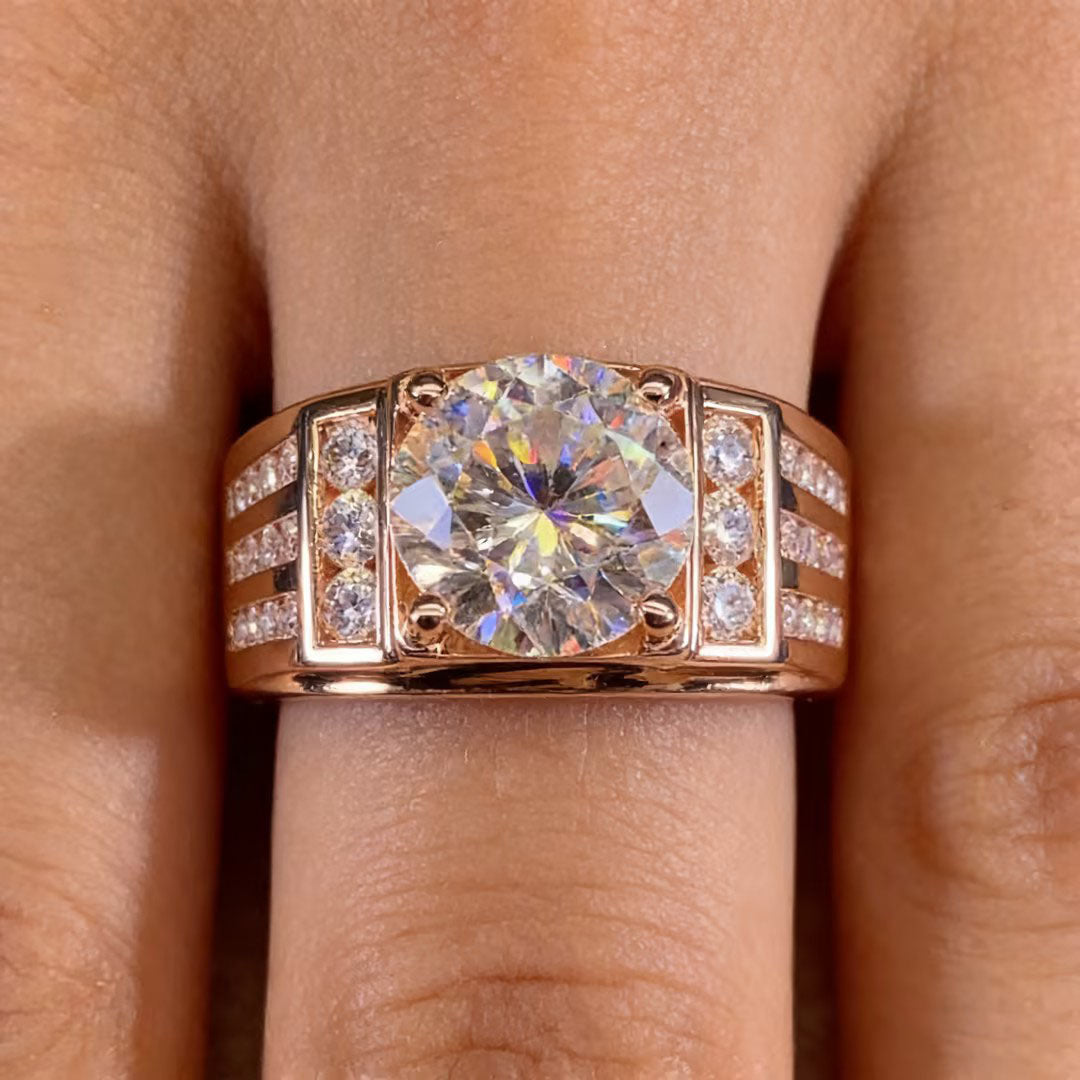 3.8 ctw Round Cut White Gemstone Ring