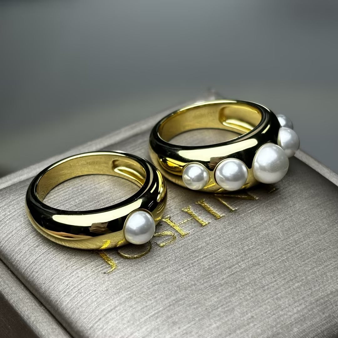 4.0ctw Elegant Pearl Set Ring -JOSHINY