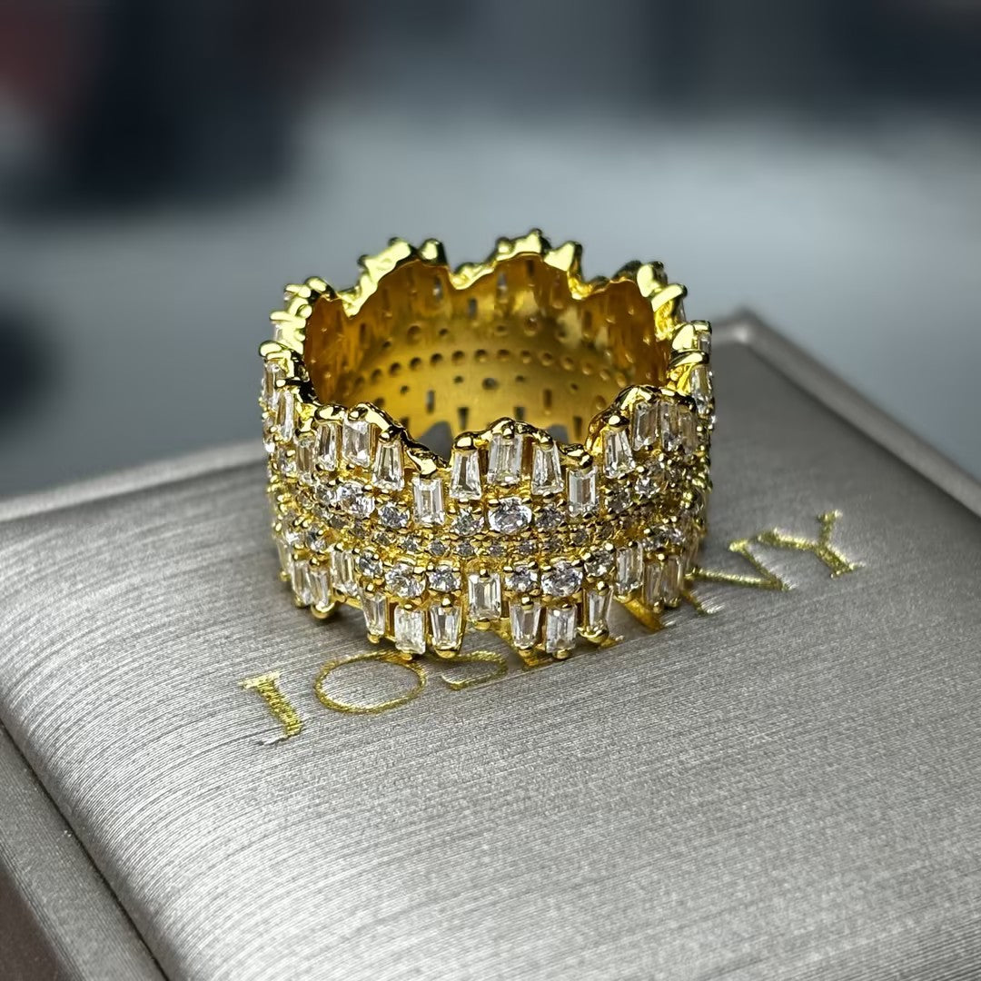 2.8Ctw Rectangular/Round Gemstone Eternity Ring