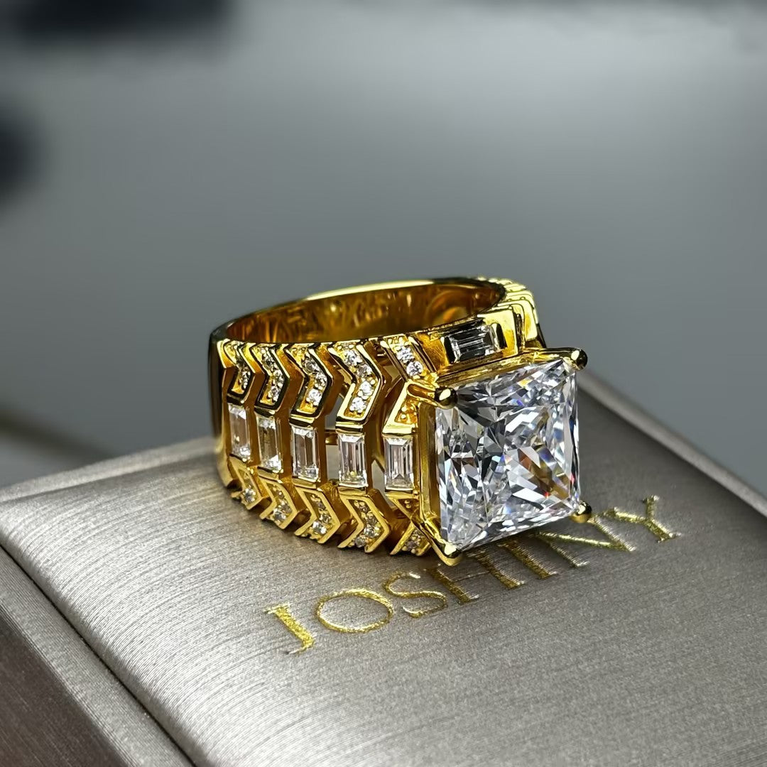 6.8Ctw Radiant Cut Openwork Engagement Ring-JOSHINY