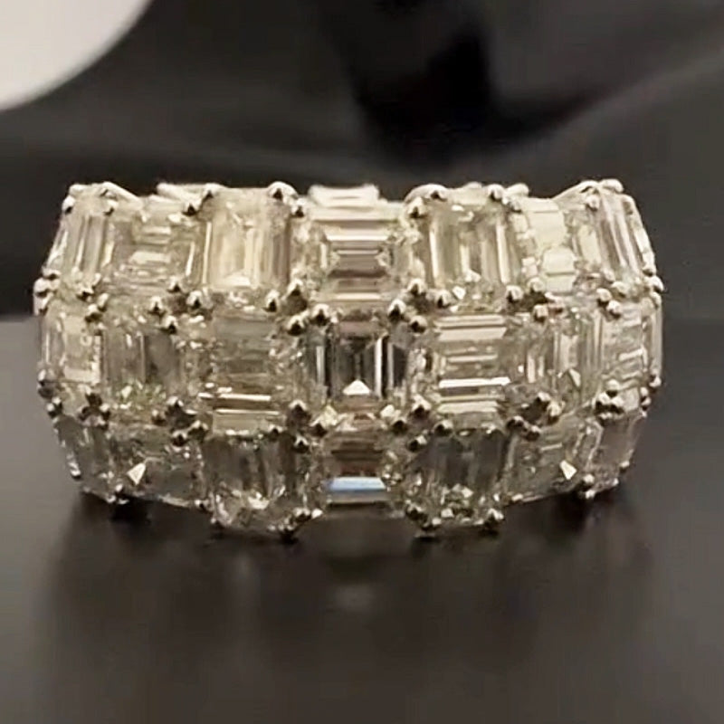 12.0ctw Emerald Cut Eternity Band -JOSHINY