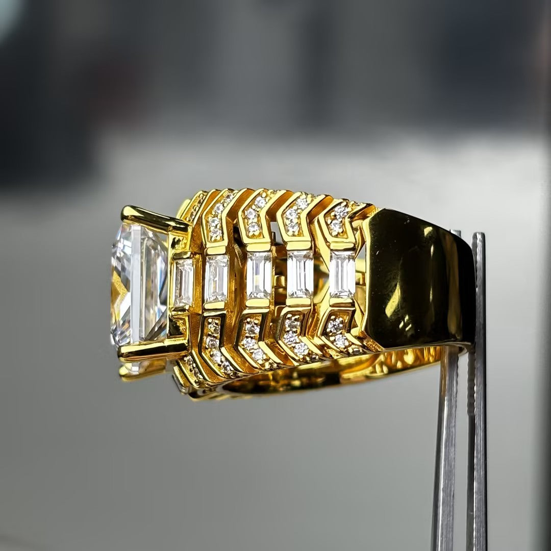 6.8Ctw Radiant Cut Openwork Engagement Ring-JOSHINY