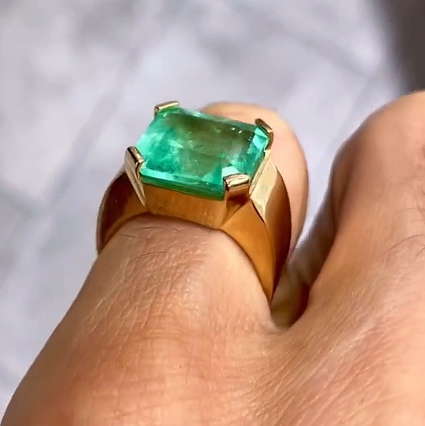 10.03ct Emerald Stamped Gemstone Ring -JOSHINY