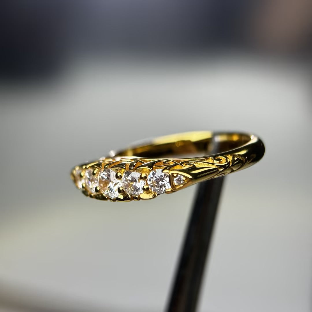 0.8Ctw Antique Five-Stone Ring-JOSHINY
