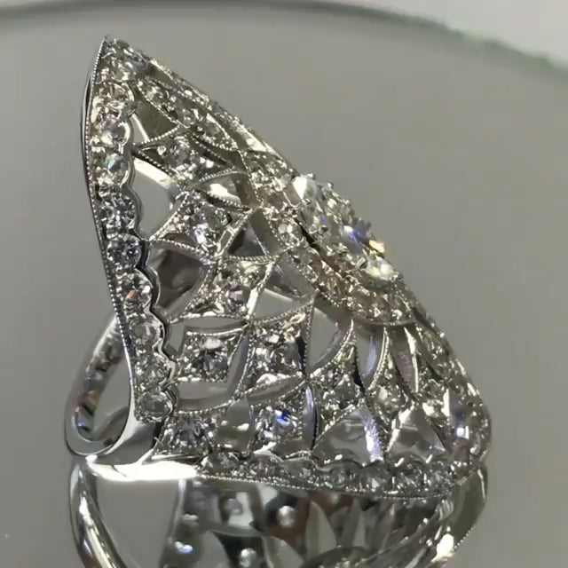 5ct 50's antique ring -JOSHINY