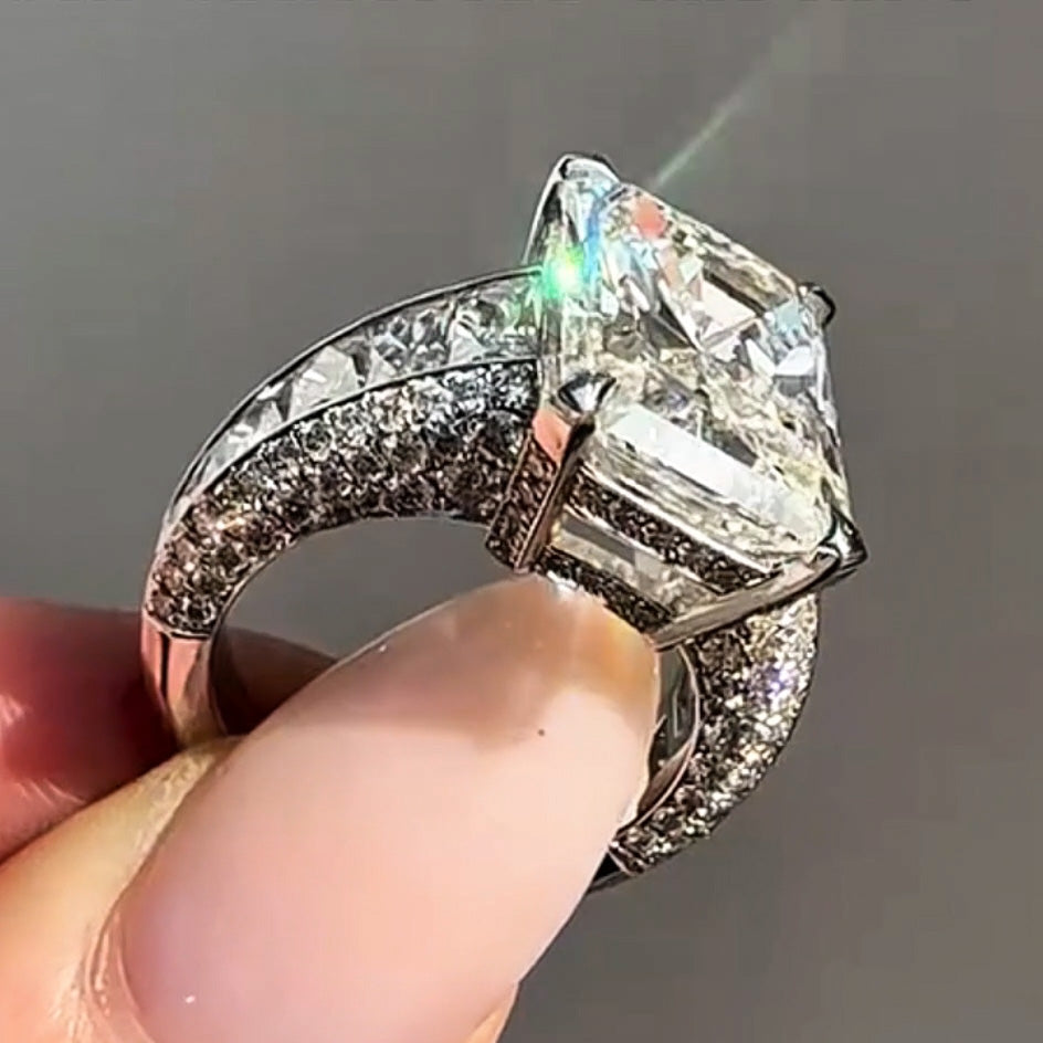 Crazy 10ctw Radiant Cut Luxury Engagement Ring -JOSHINY