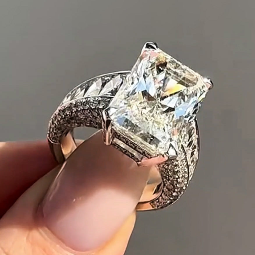 Crazy 10ctw Radiant Cut Luxury Engagement Ring -JOSHINY