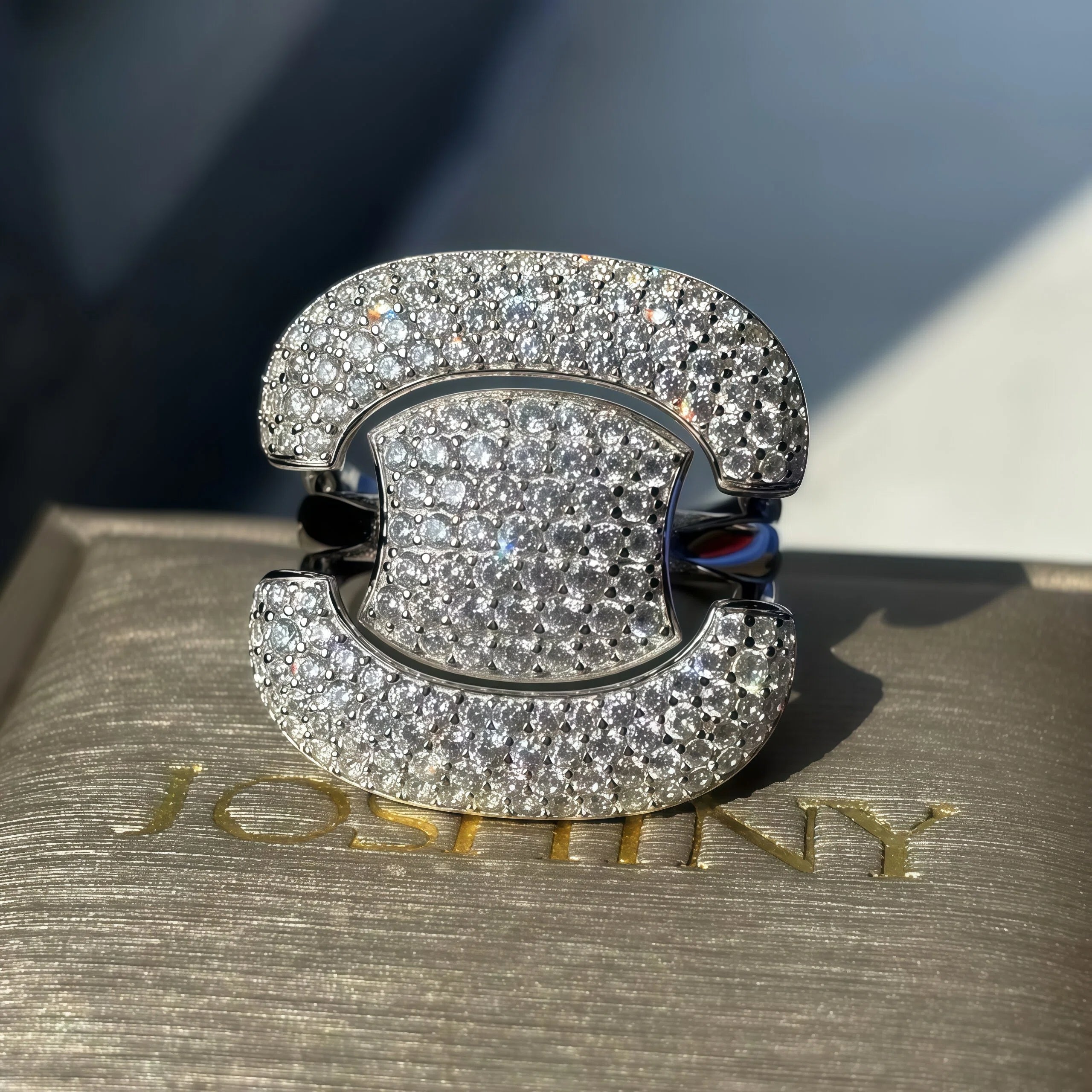 Fashionable 2.5 ctw Round Cut White Gemstone Pave Cocktail Ring -JOSHINY