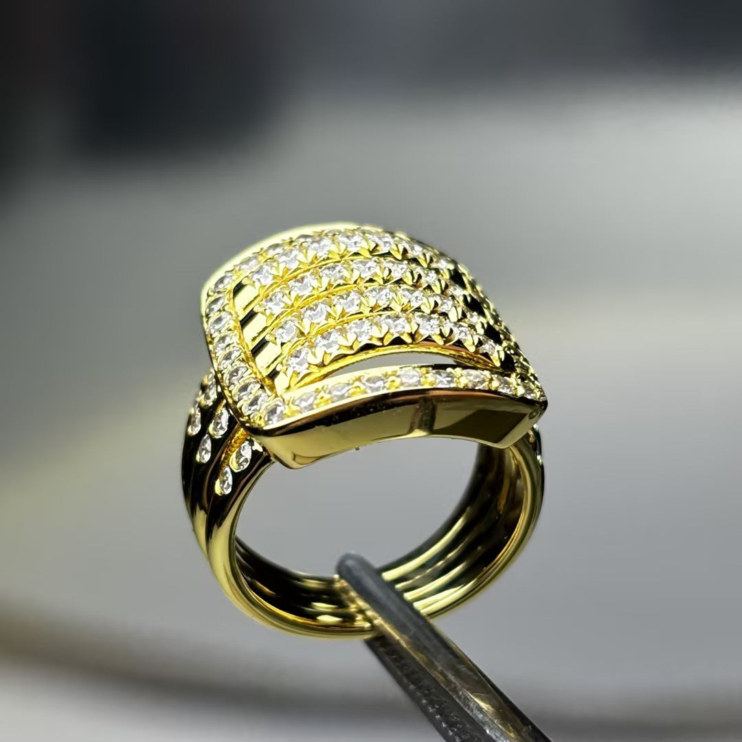 2 CTW Round Cut White Cubic Zirconia 925 Sterling Silver Vintage Ring -JOSHINY