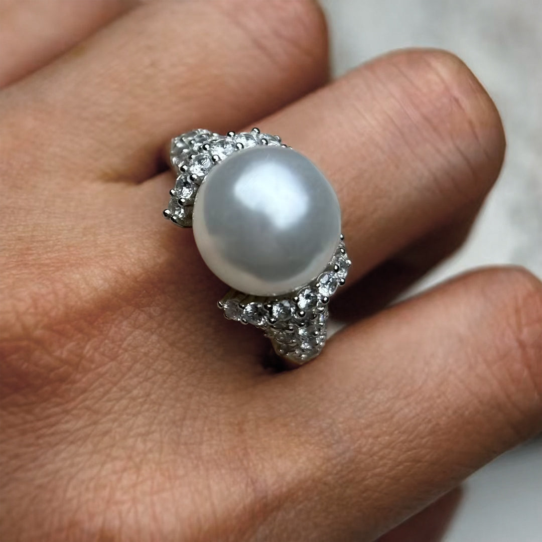 2.0ctw Elegant Women's Pearl Gemstone Ring-JOSHINY