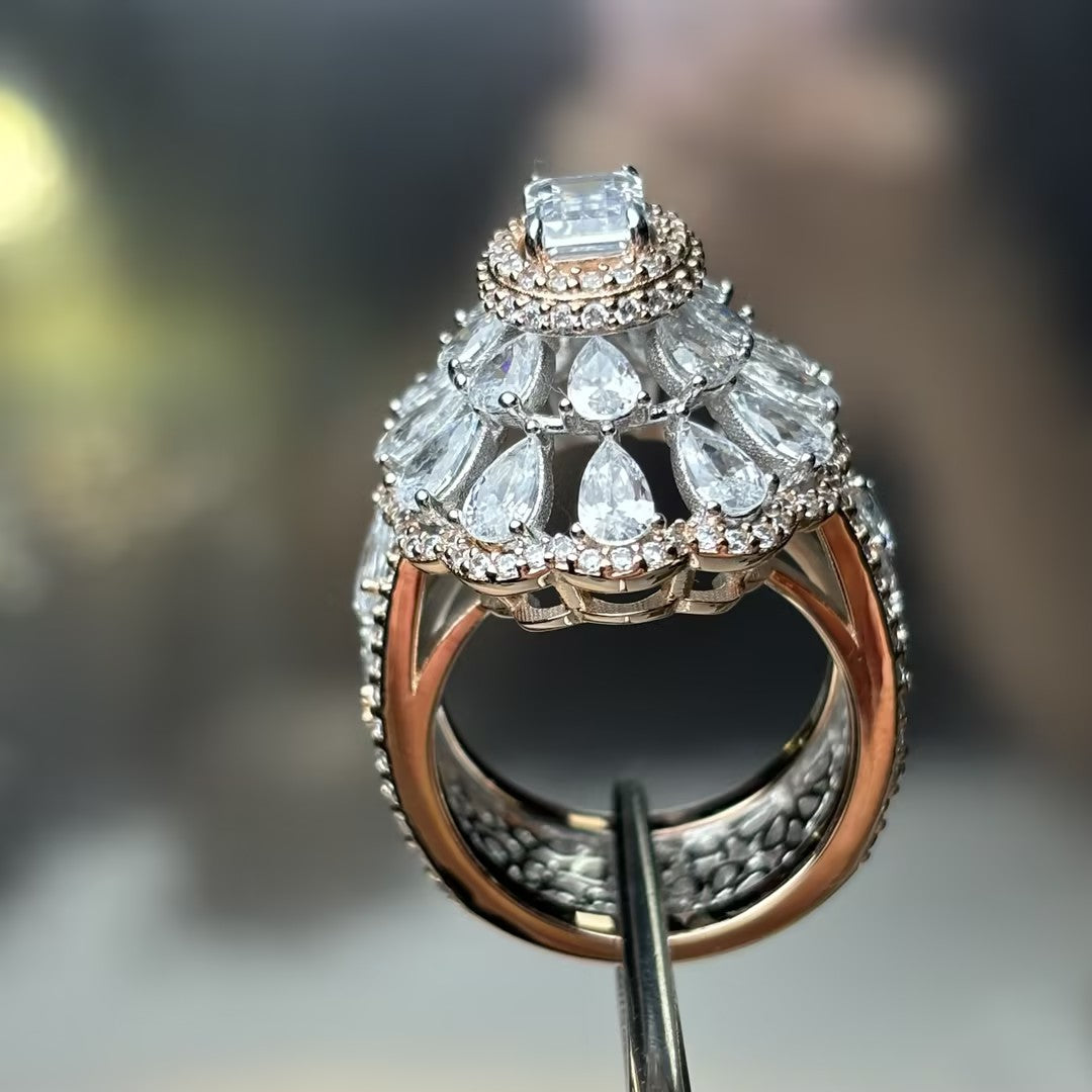 3.0ctw Multi-Cut Sexy Gemstone Rose Gold Ring -JOSHINY