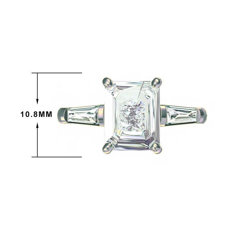 5 ctw Emerald Cut Three Stone Engagement Ring