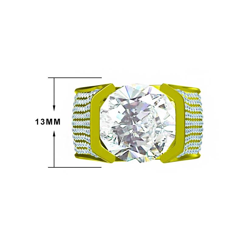 10.4 ctw Round Cut Pave Set Cocktail White Gemstone Ring