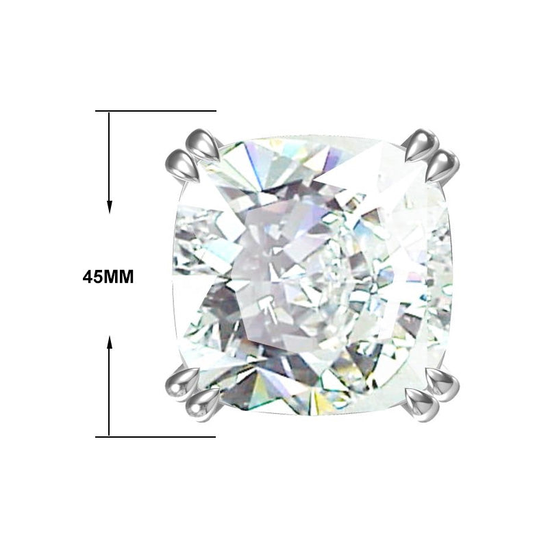 4.2ct White Diamond Cushion Cut Stud Earrings-JOSHINY