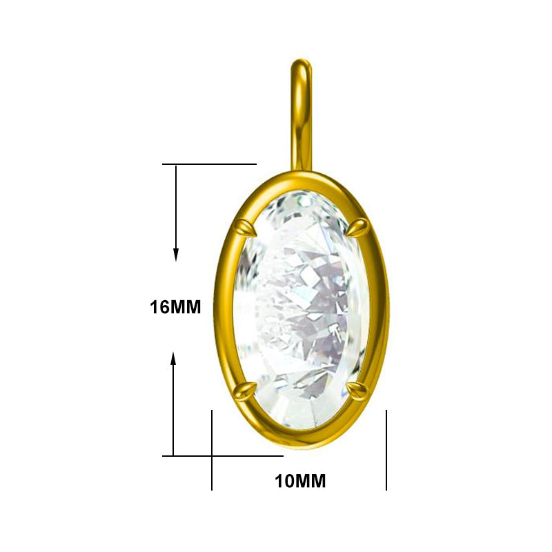 2ct Bezel Set Oval Cut Antique Style Pendant Necklace -JOSHINY