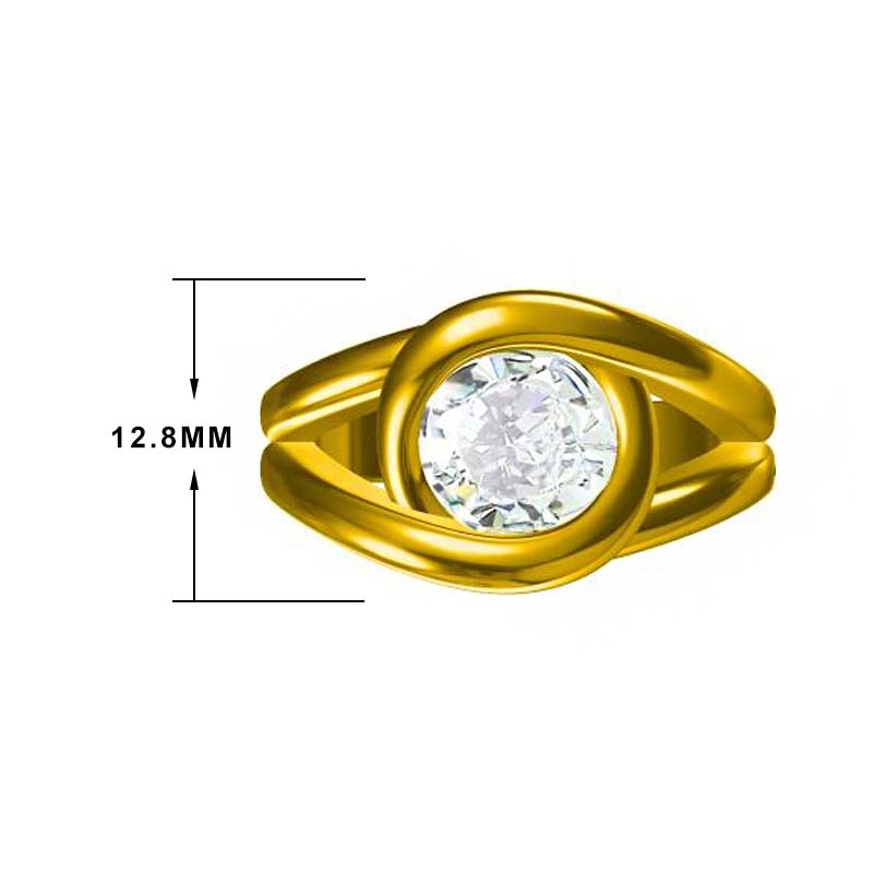 2 ctw Round Cut White Gemstone Minimalist Engagement Ring -JOSHINY