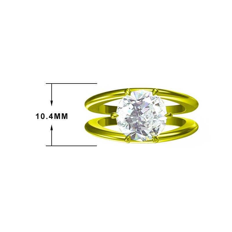 Simple 4 ctw Round Cut White Gemstone Double Band Engagement Ring -JOSHINY