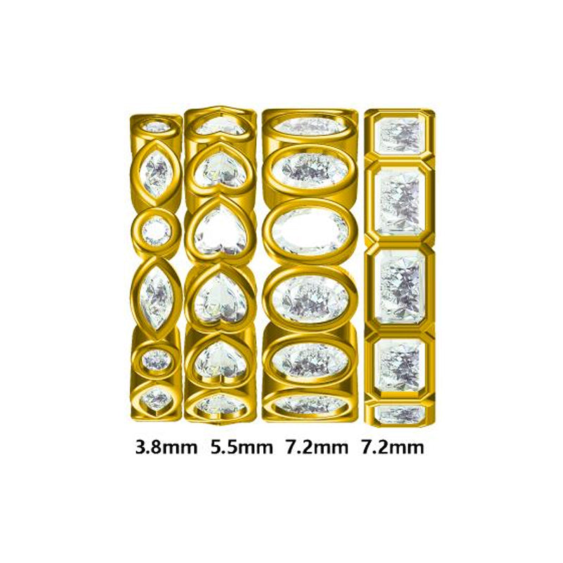 16ctw Multi-Cut 4-Row Diamond Eternity Ring -JOSHINY