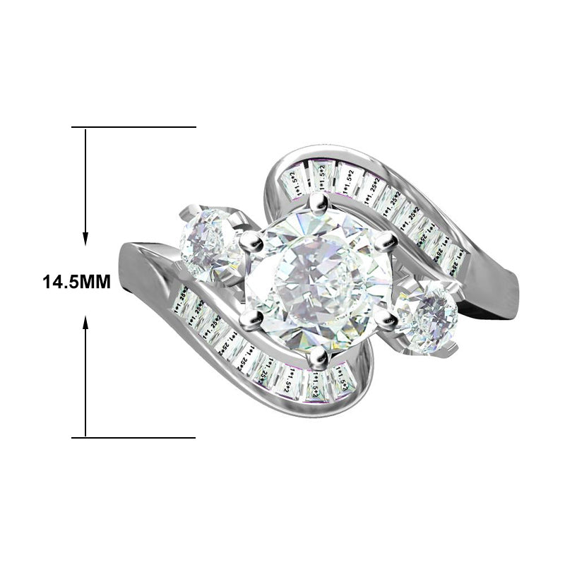 3.22ct Round Brilliant Cut Diamond Engagement Ring -JOSHINY