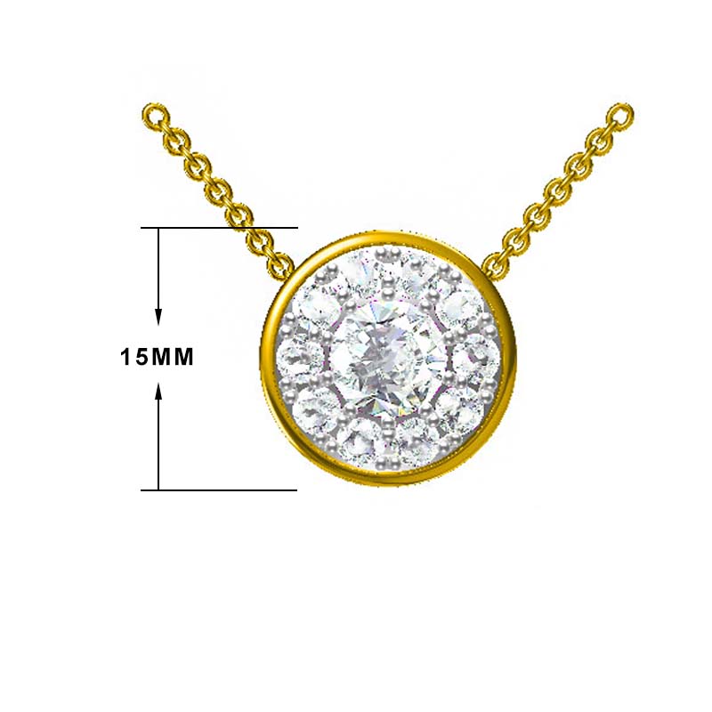 2 ctw Round Cut White Gemstone Stamp Necklaces -JOSHINY