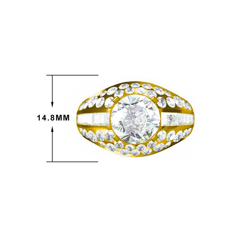 6 ctw Round Cut White Gemstone Ring for Men and Women -JOSHINY