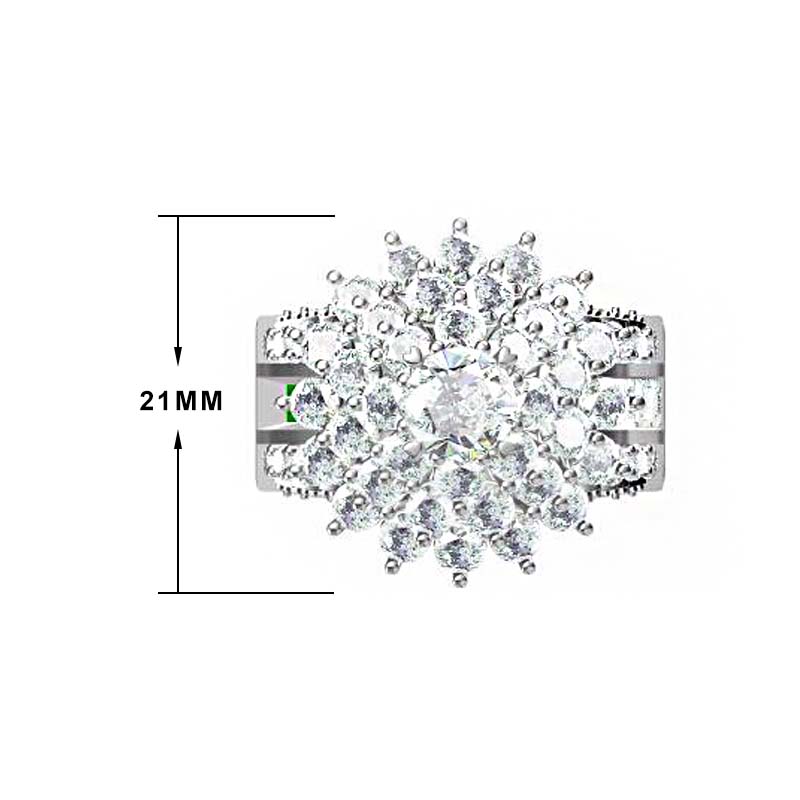 Deluxe 15 ctw Round Cut White Gemstone Engagement Ring -JOSHINY