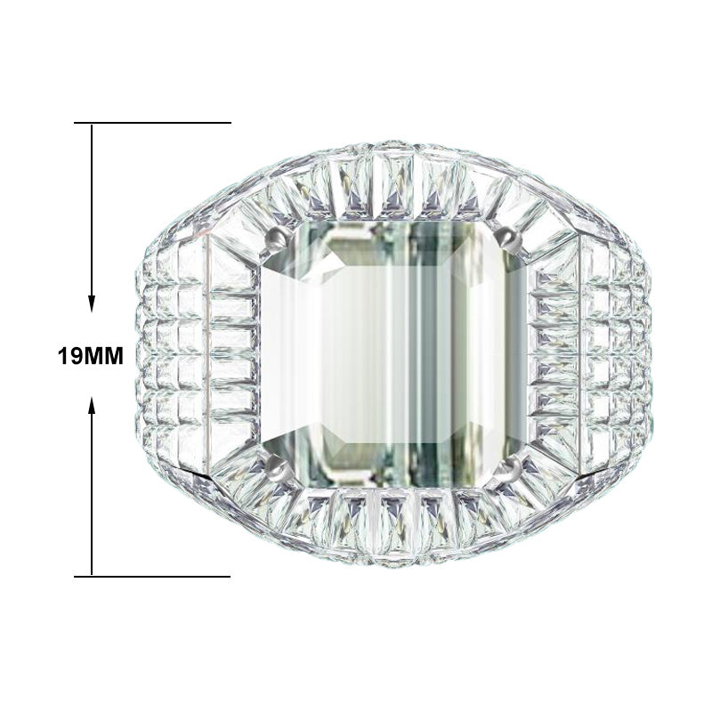 Crazy 13ct Asscher Cut Diamond Chandelier Ring -JOSHINY