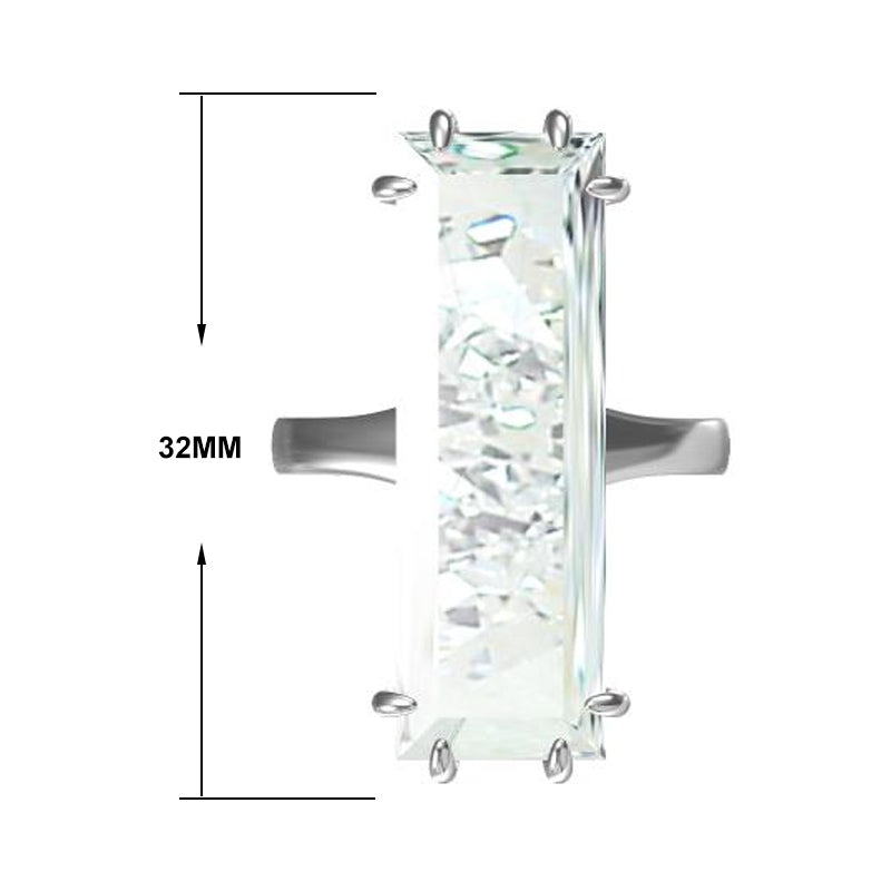 10ct Narrow Rectangle Crystal Ring -JOSHINY