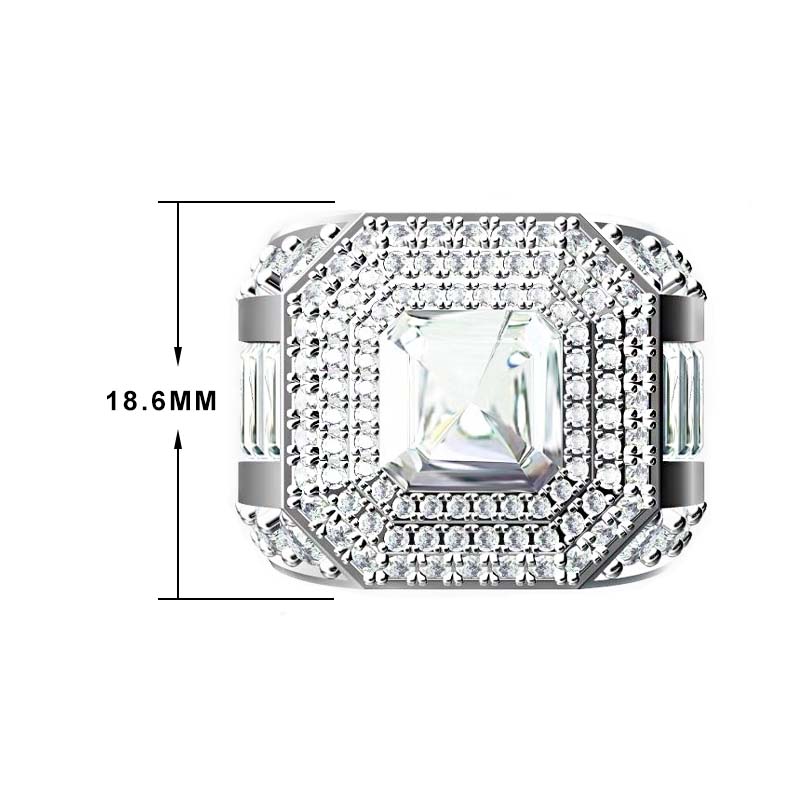 Gorgeous 7 ctw Asscher Cut White Gemstone Ring -JOSHINY