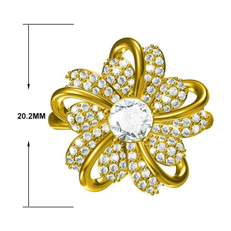 1.5ct Round Cut Chrysanthemum Gemstone Ring -JOSHINY