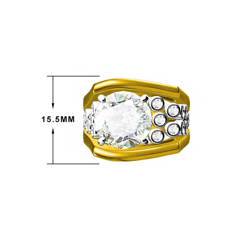 Unique 6 ctw Round Cut White Gemstone River of Stars Engagement Ring -JOSHINY