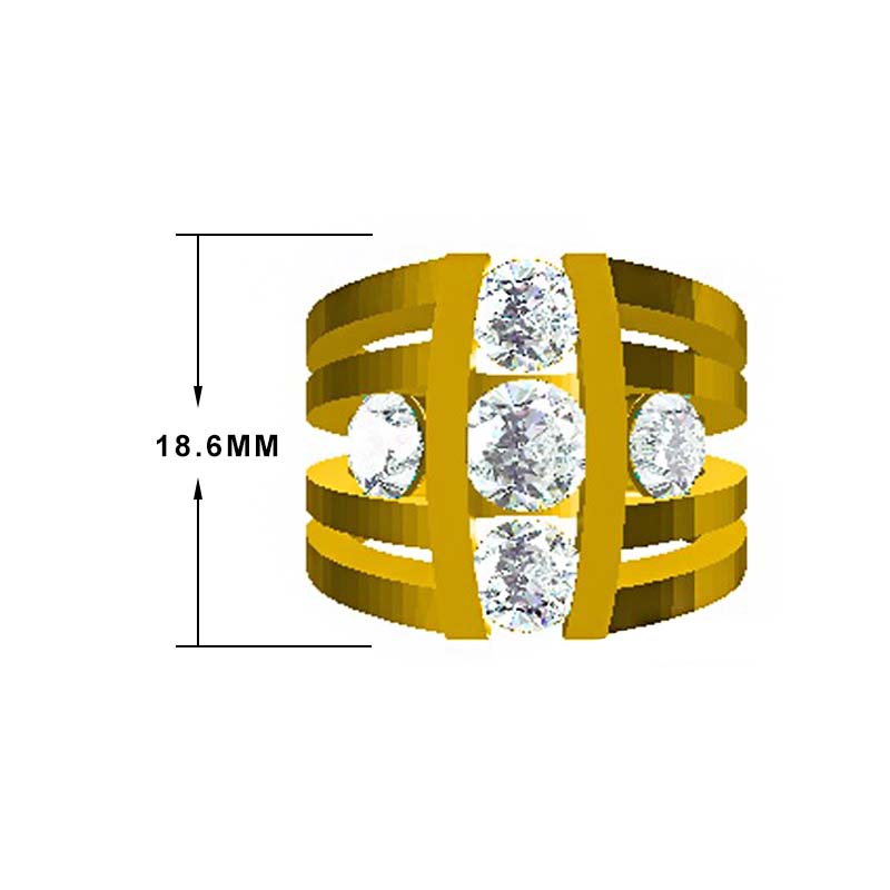 Fashion 4.2 ctw Round Cut White Gemstone Ring for Men and Women -JOSHINY