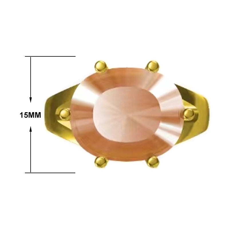 10ct Oval Peach color Tourmaline Ring -JOSHINY