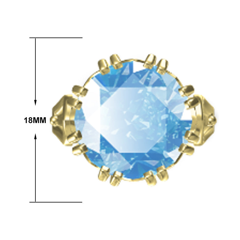 15.56ct Round Cut Architectural Style Aquamarine Ring -JOSHINY