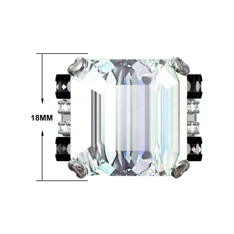 Outstanding 15ct Asscher Cut Gemstone Engagement Ring -JOSHINY