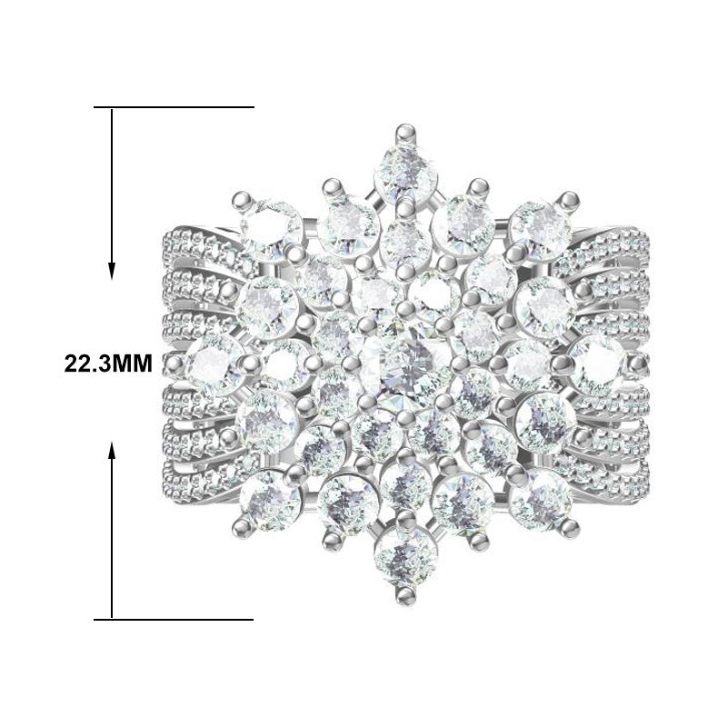 5.0ctw Round Cut Elegant Multi-Shank Ring-JOSHINY